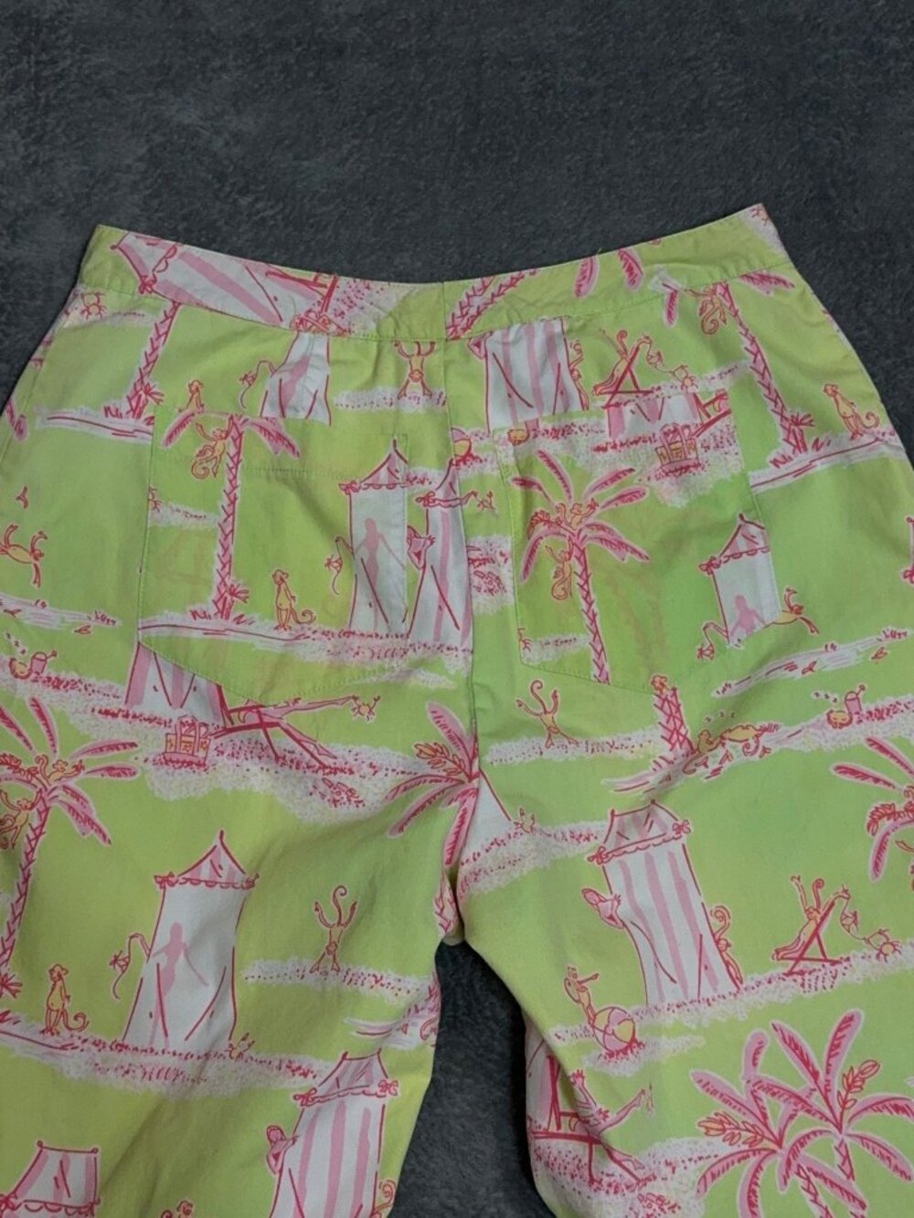 Vintage Lilly Pulitzer Cabana Banana Capri Pants Women's Size 8 Pink Green - Picture 5 of 11